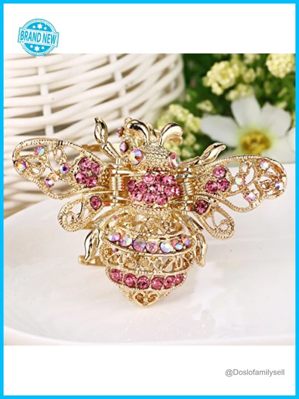 Crystal Hair Claw Clip Daily Prom Honey Bee Insect